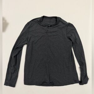 lululemon athletica Charcoal Henley Long Sleeve Shirt Sz M
